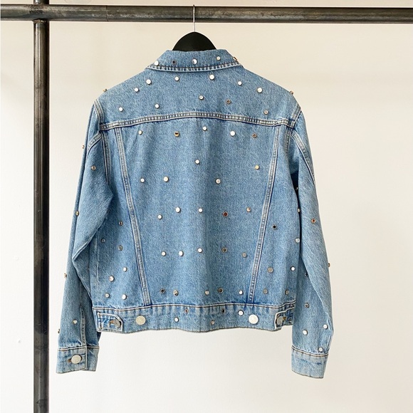 Sandro Nelli Studded Mirror Denim Jacket - Picture 3 of 4